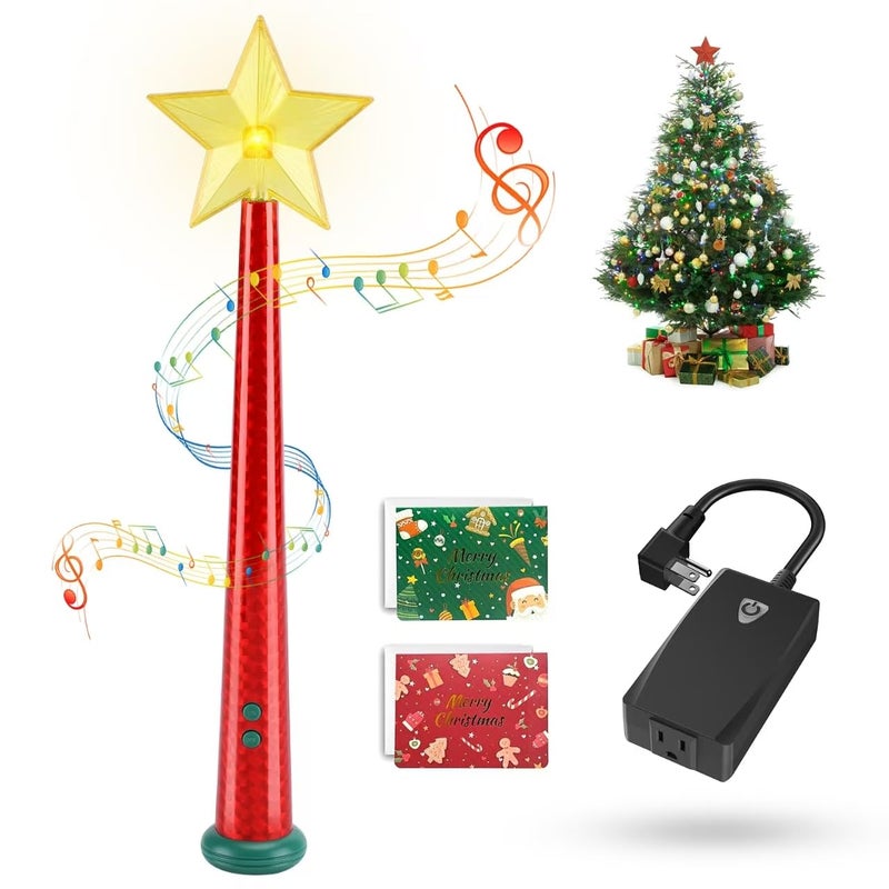 GASREKV Magical Christmas Wand Remote Control Outlet | Christmas Tree Remote Control | Christmas Tree Decorations | Christmas Tree Ornaments | No Batteries Included | Smart Outlet with 100 Ft Range - Red - Image 1